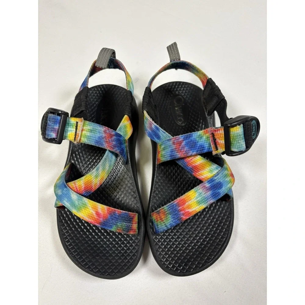 Chaco Kids Z1 EcoTread Sandals JCH199812 Rainbow Tie Dye Youth Size 12 Hiking